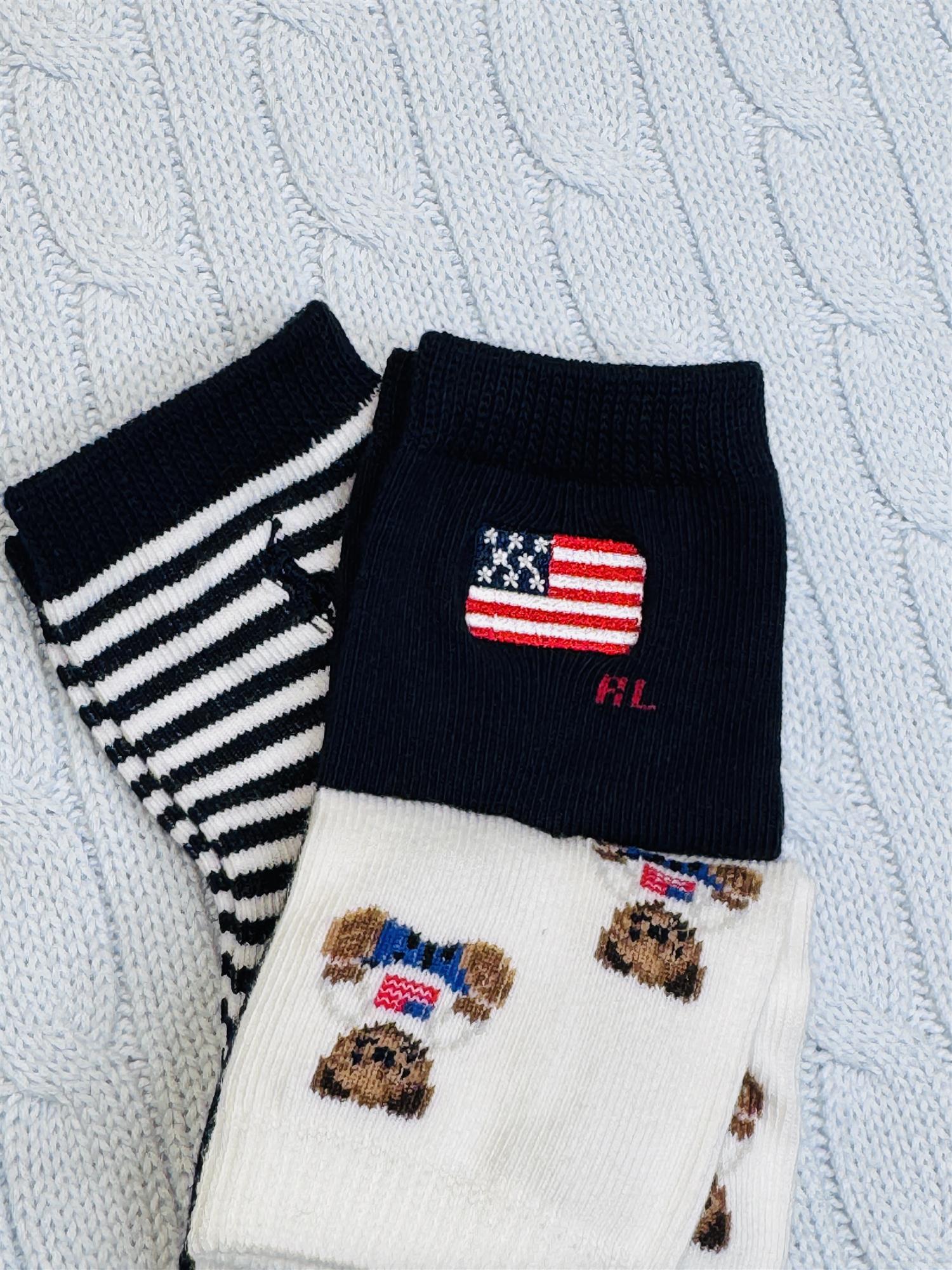 RALPH LAUREN Baby 0-24mnd. 3 pk sokker