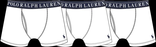 RALPH LAUREN 8-16År 3pk Boxer/Brief Hvit/Mørkeblå