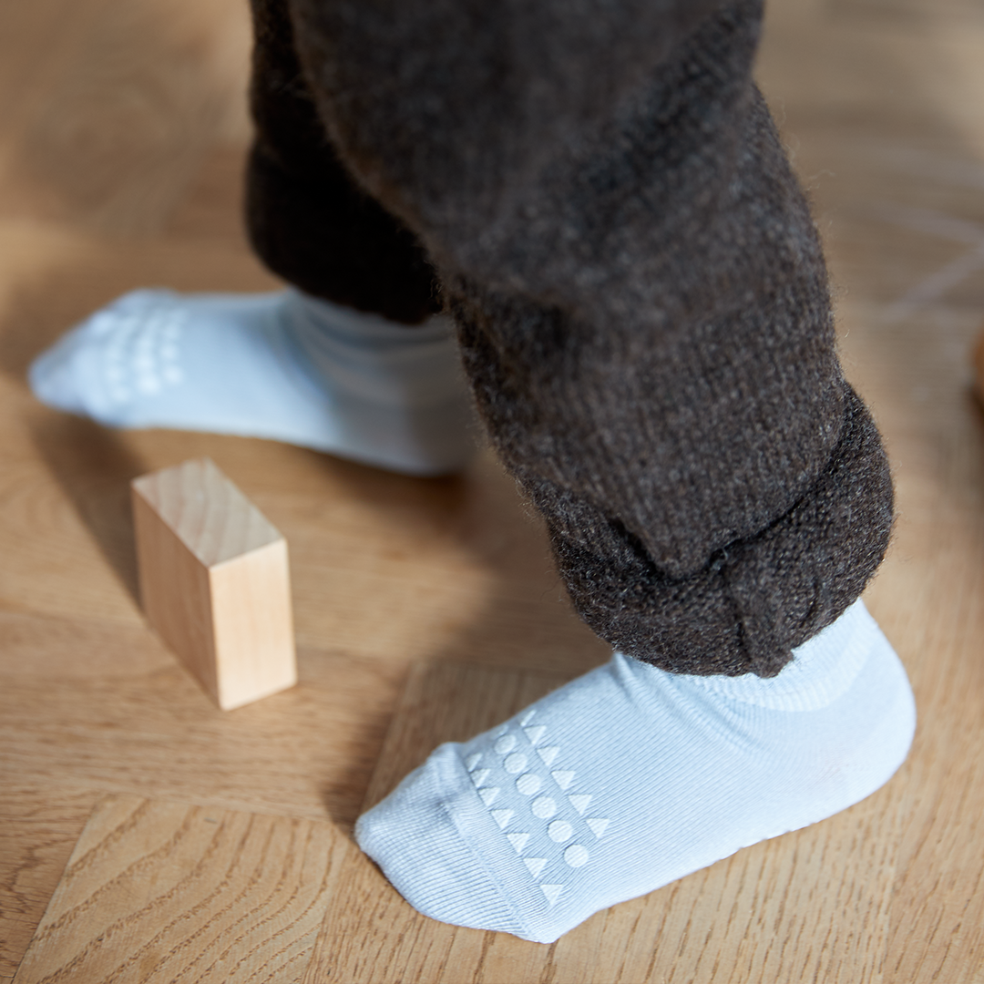 GOBABYGO Sokker m/antiskli,Bambus Lyseblå