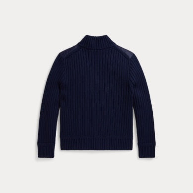 RALPH LAUREN 8-16År Vattert genser med glidelås Mørkeblå