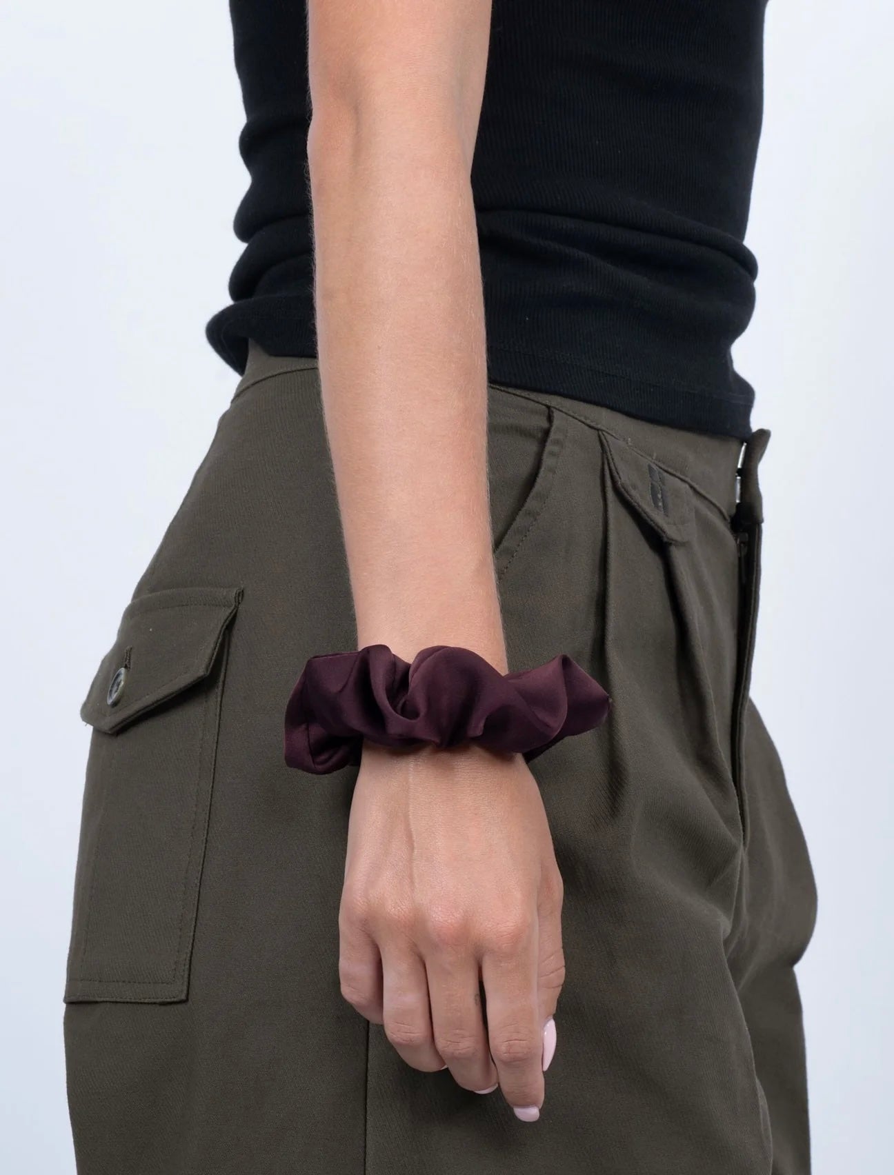 SUI AVA Ribbon Scrunchie Burgundy