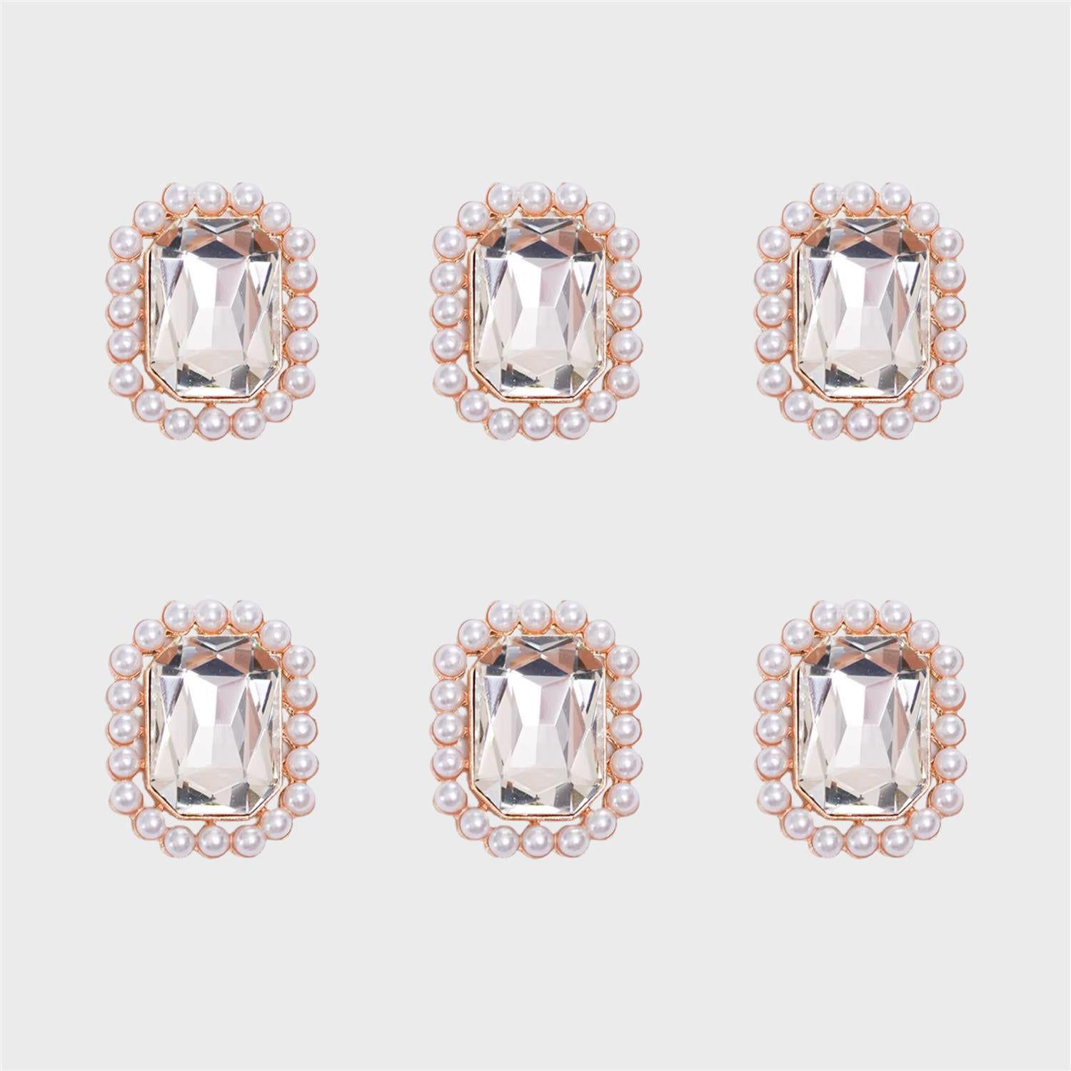 STICKY BESTIE Button Covers Stone W. Pearls. Pr. Stk