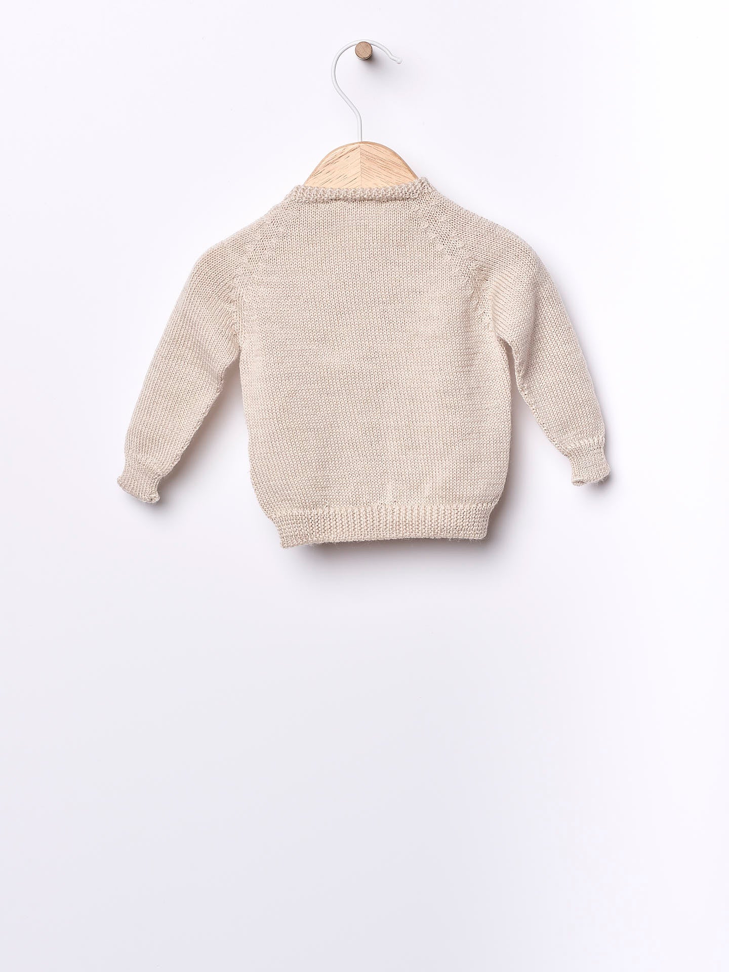 WEDOBLE Strikket jakke m/fletter,Ull Beige