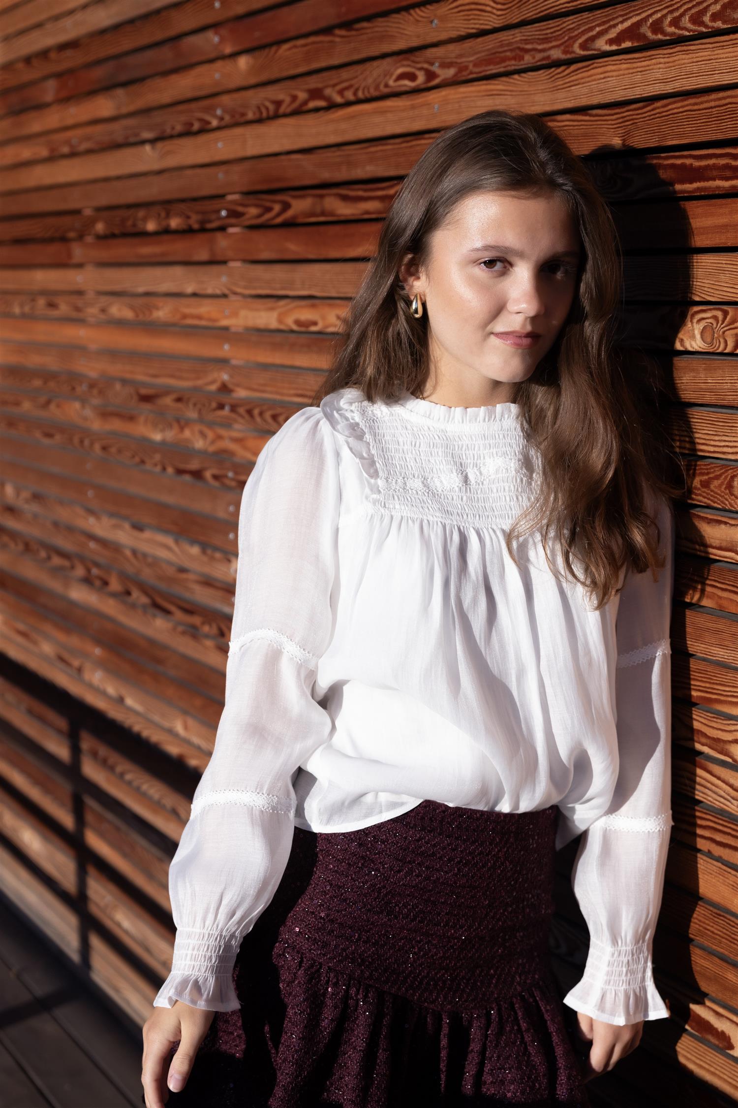 VILJE OG VE Saga Bluse Hvit