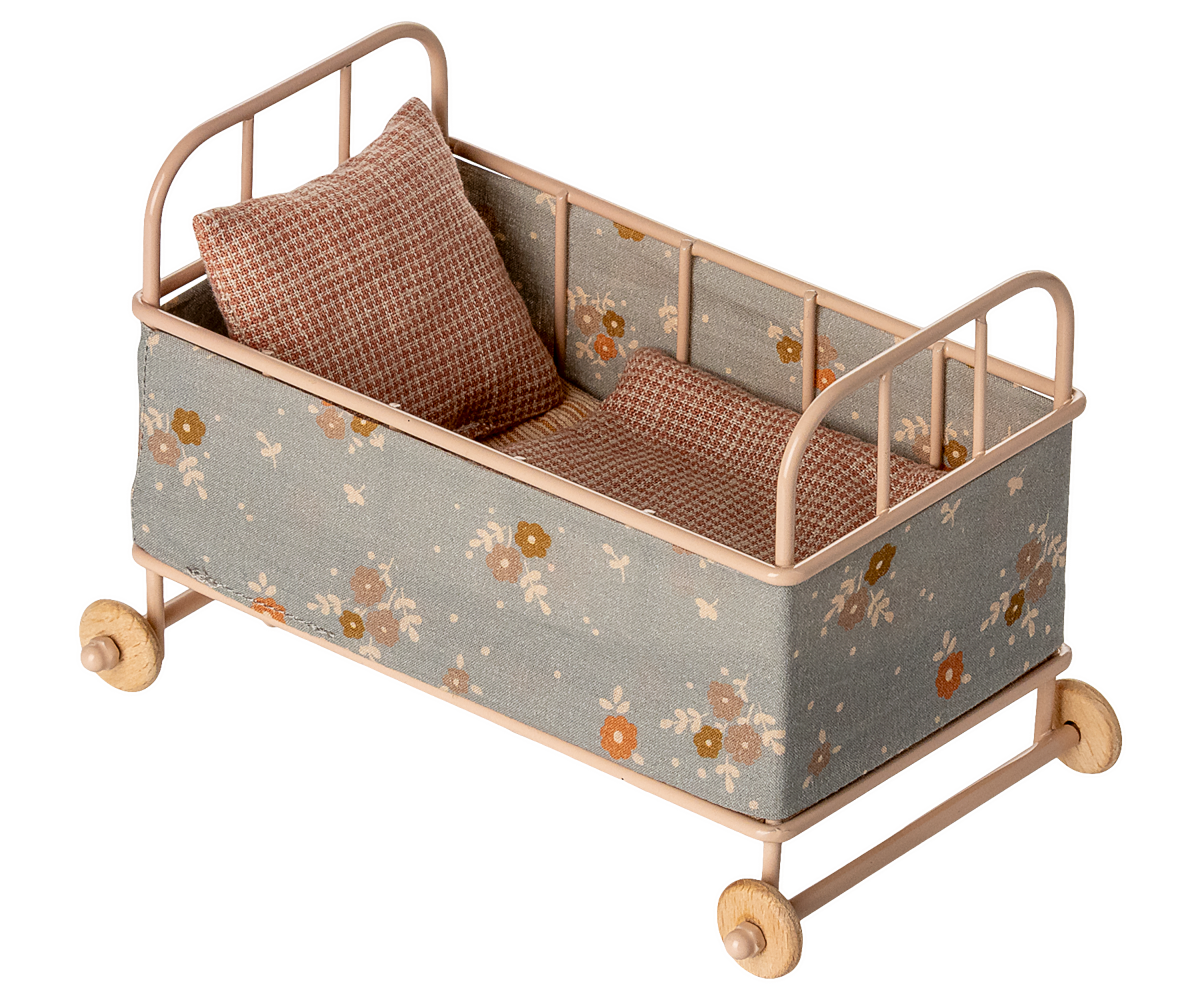 MAILEG Cot bed,Micro Gammelrosa