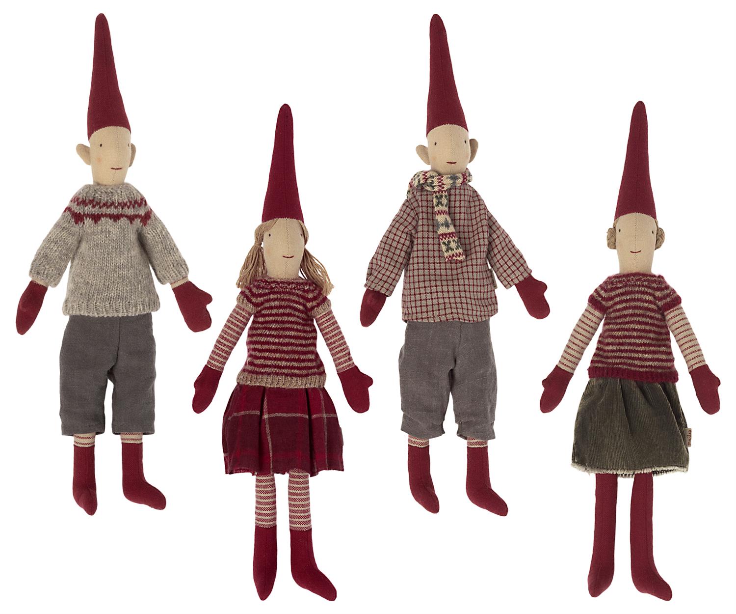 MAILEG Mini pixy,jente m/grått skjørt,30cm Grå