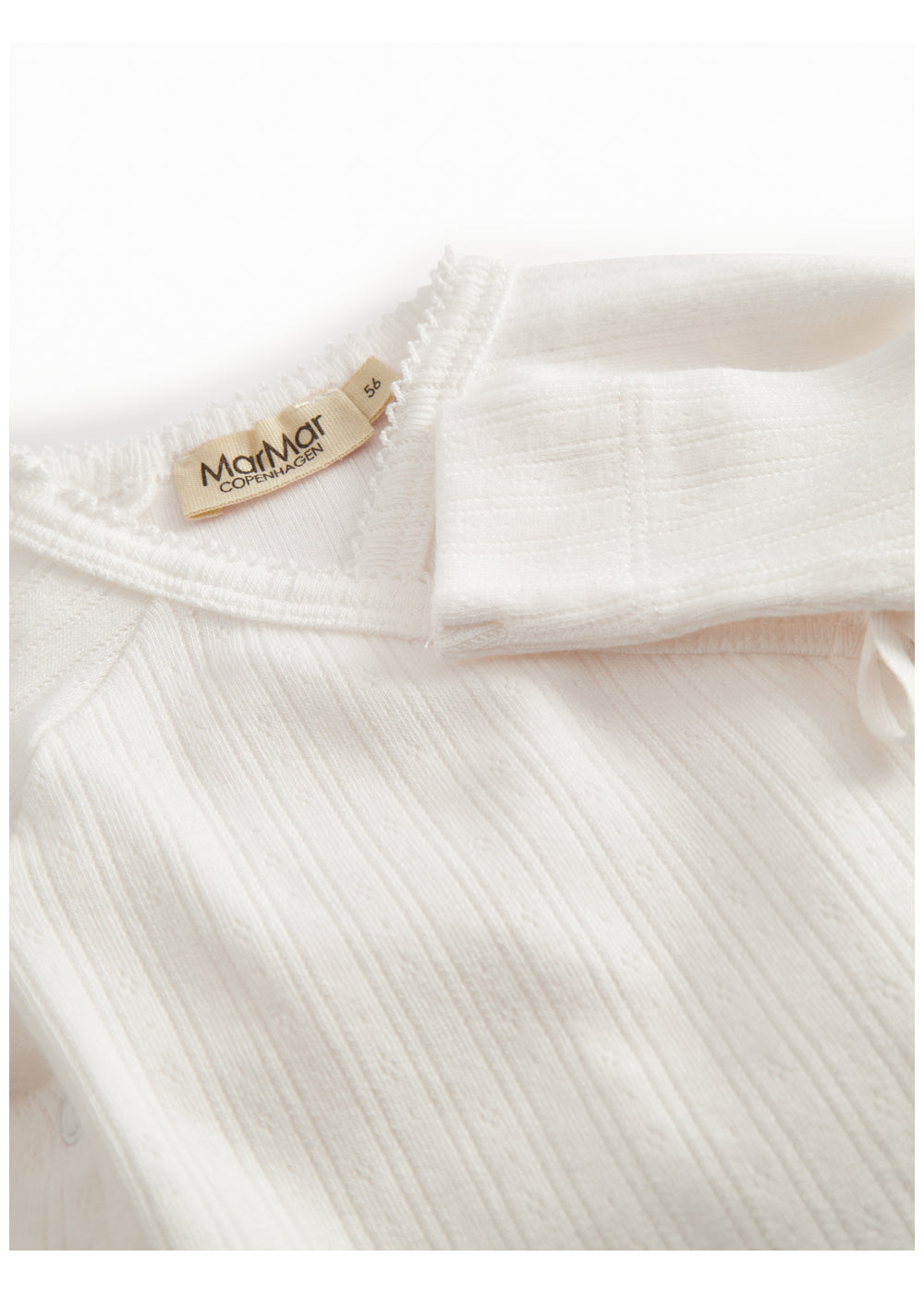 MARMAR COPENHAGEN 0-3ÅR Belita Pointelle Body,Newborn Hvit - Farmor Ingvarda