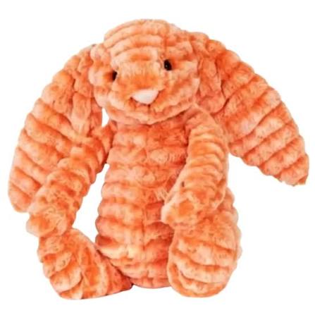 Oransje JELLYCAT Fizzleskip Bunny barneleke med mykt pels og søt kaninform, perfekt for barn.