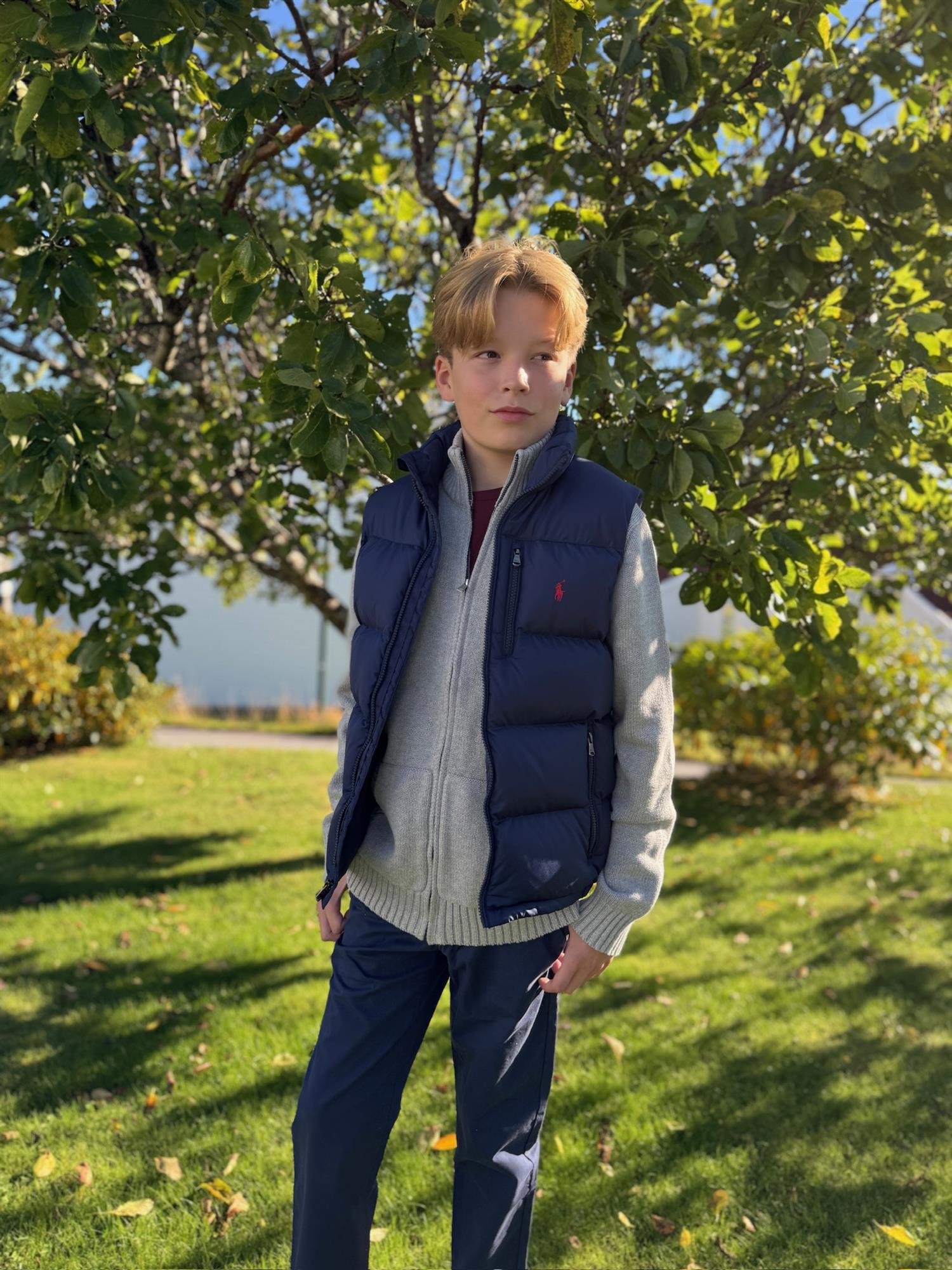 RALPH LAUREN 8-16År Boblevest Mørkeblå