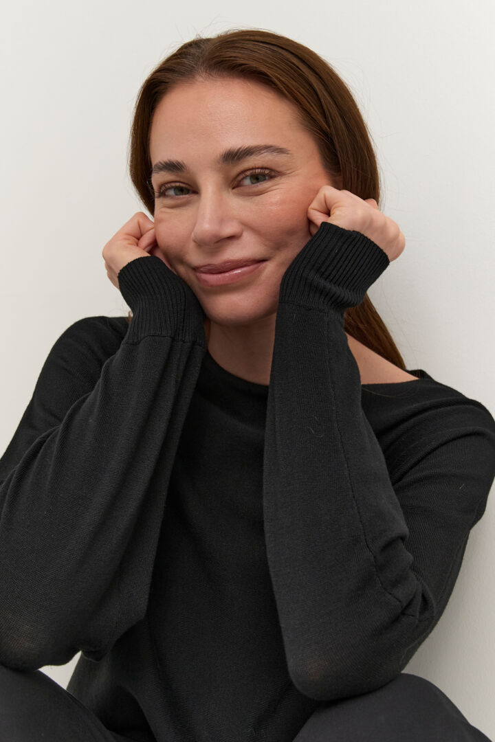 CULTURE Annemarie batwing jumper Sort
