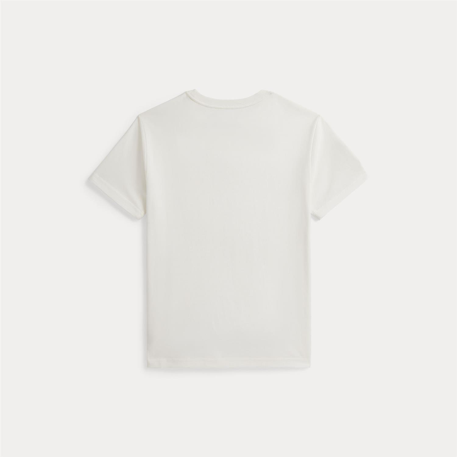RALPH LAUREN 8-16År T-skjorte Stor Logo Off-White