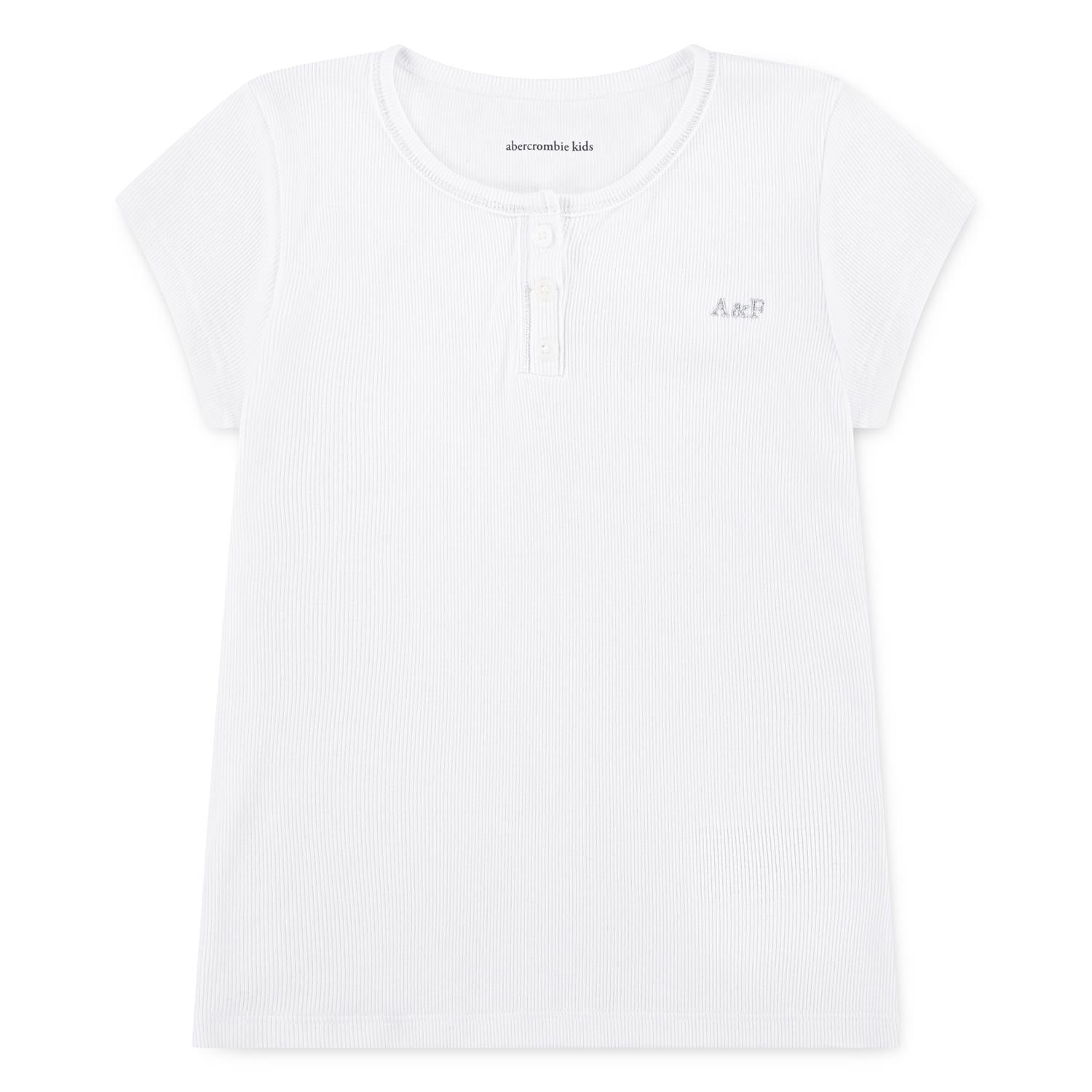 ABERCROMBIE & FITCH Rib Topp Hvit