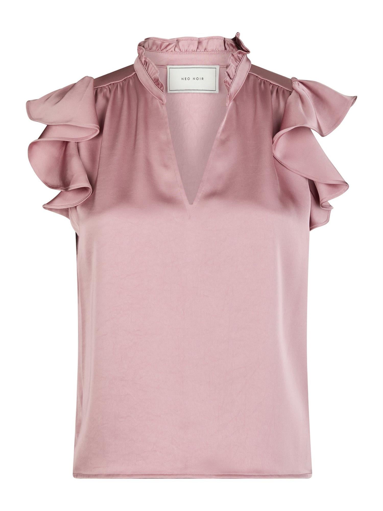 NEO NOIR Stella Heavy Sateen blouse Evening Rose