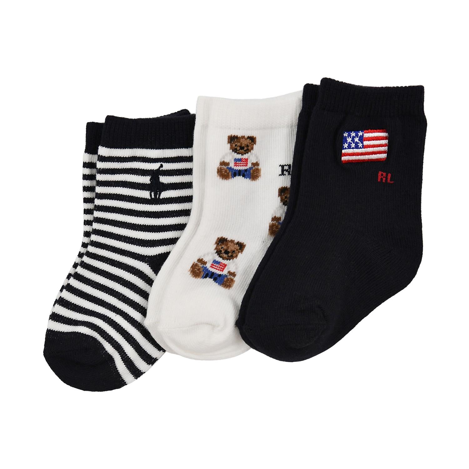 RALPH LAUREN Baby 0-24mnd. 3 pk sokker