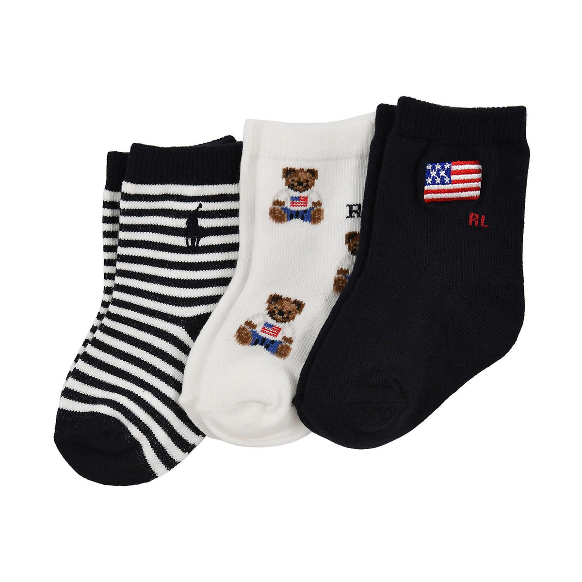 RALPH LAUREN Baby 0-24mnd. 3 pk sokker