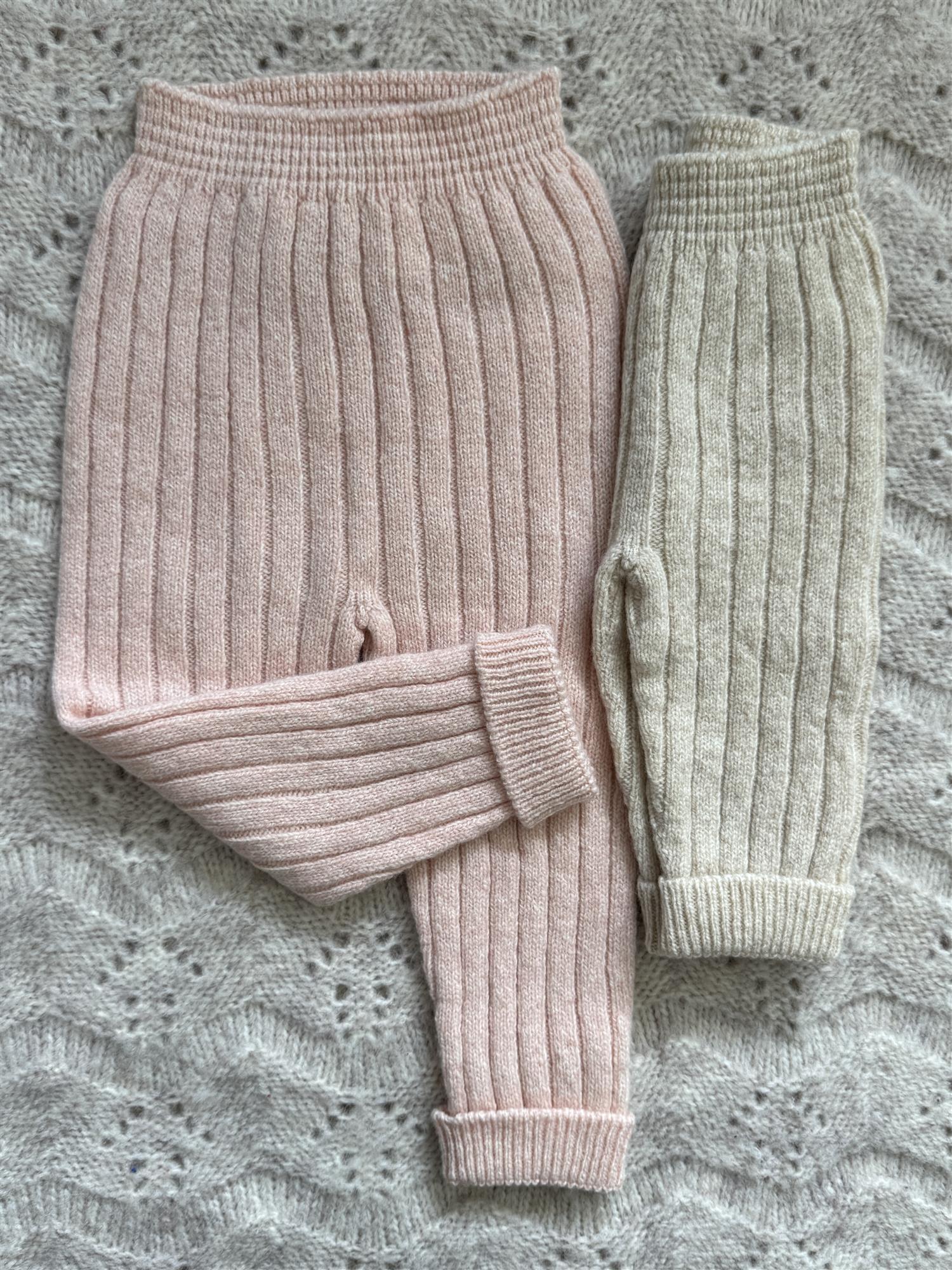 WEDOBLE Strikket Bukse Ribb,Ull Lys Rosa Melert