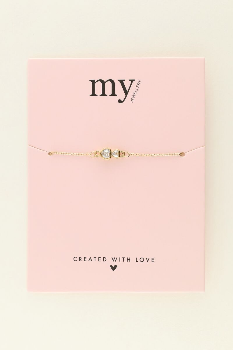 My Jewellery Double rhinestone heart bracelet Gull