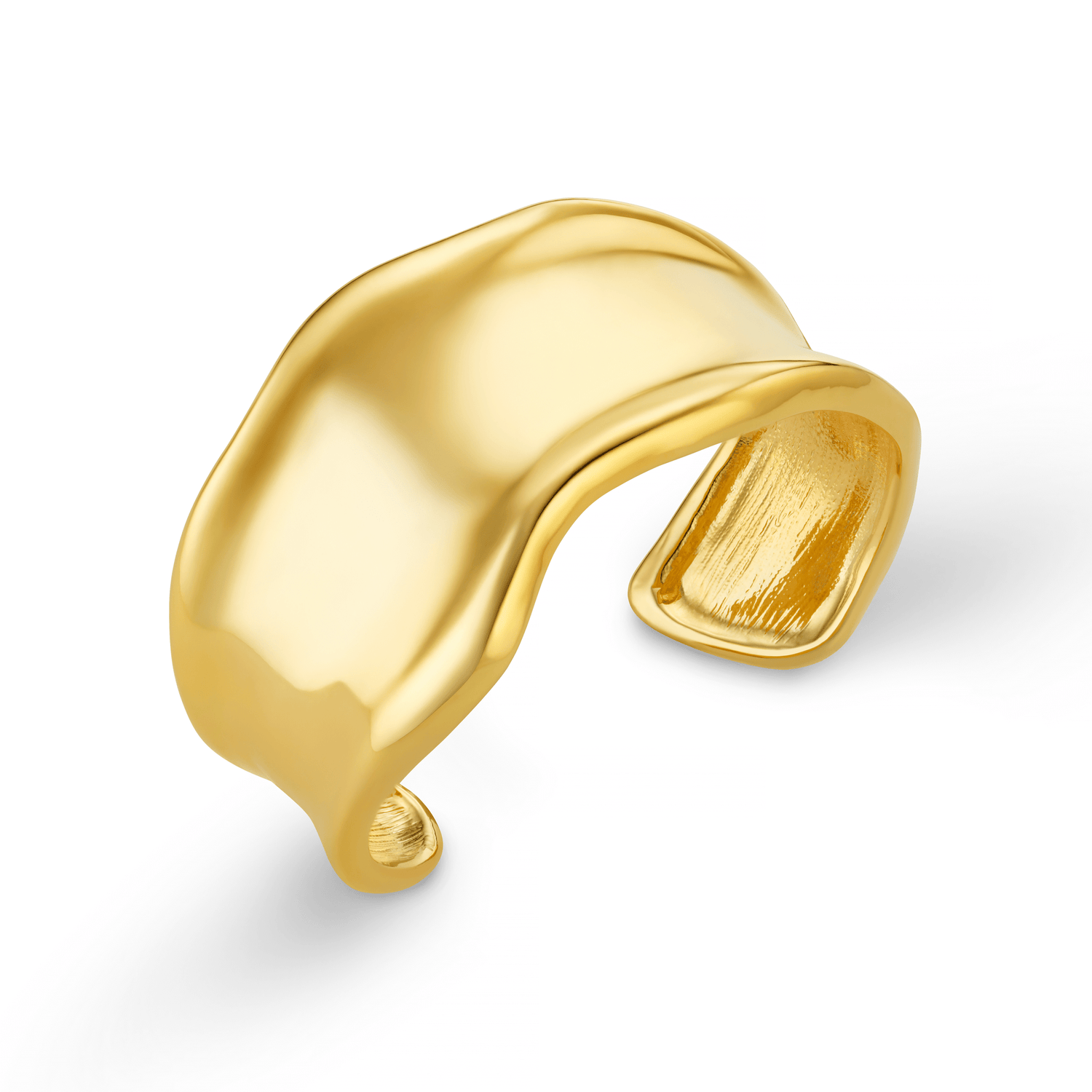 ORELIA Statement organic molten metal cuff gold - Farmor Ingvarda