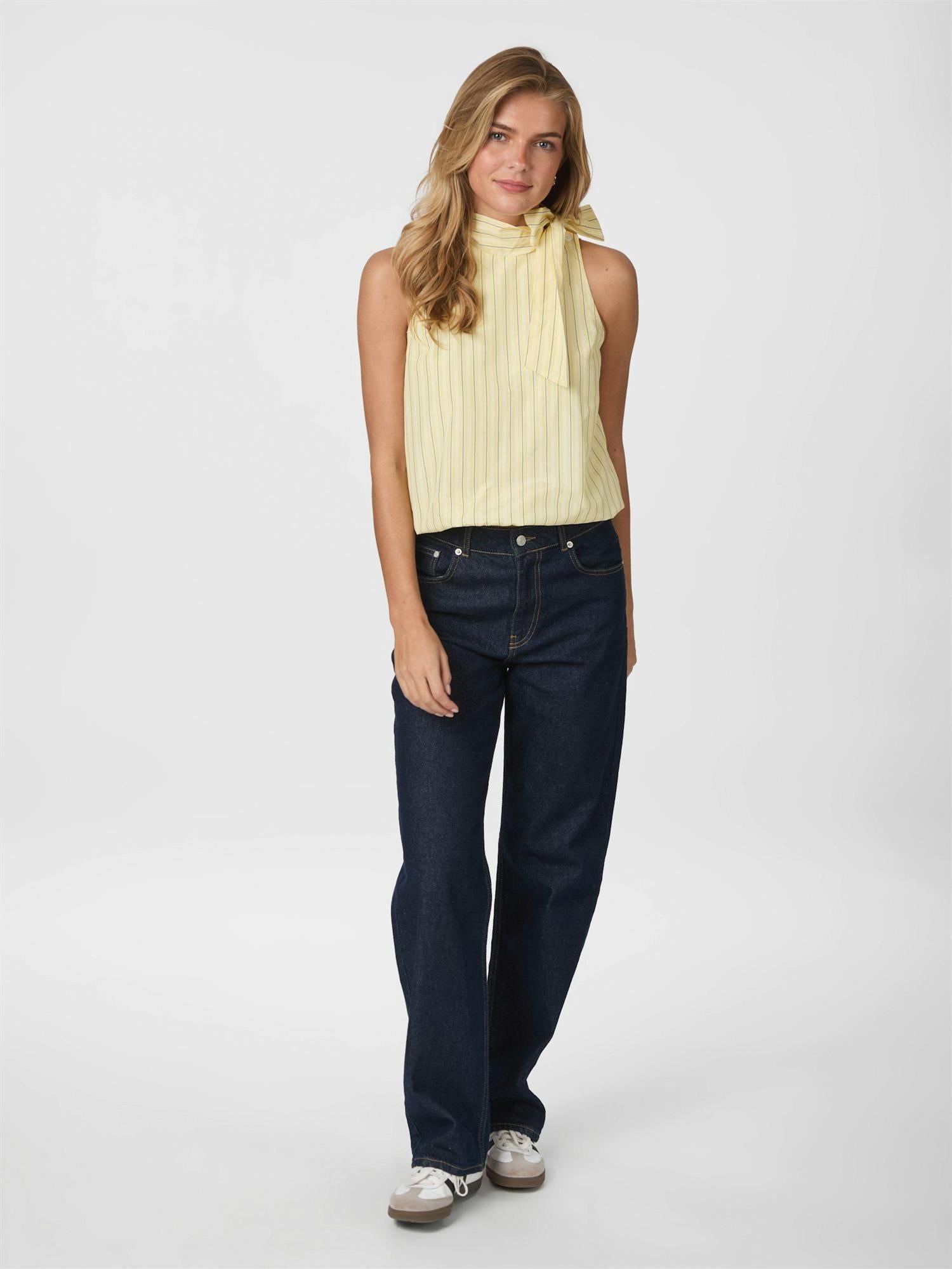 NEO NOIR Veda Stripe Top Light Yellow (PRESALE)
