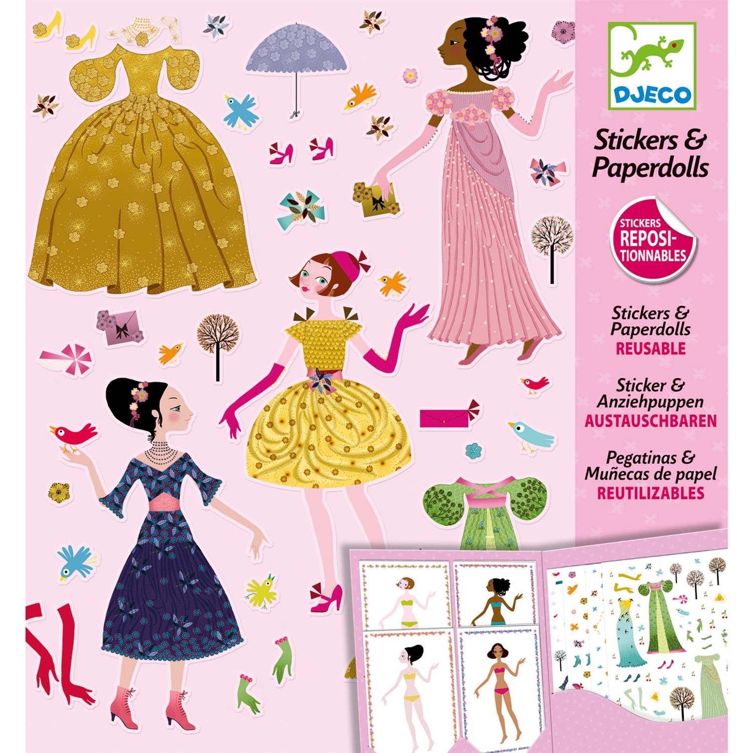 DJECO Stickers & Paperdolls Rosa