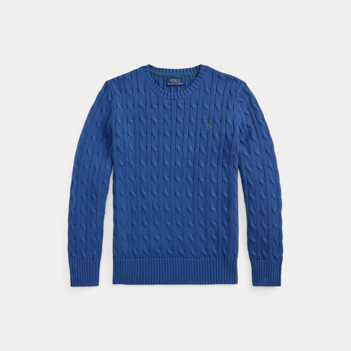 RALPH LAUREN 8-16År Strikket genser m/fletter Kongeblå