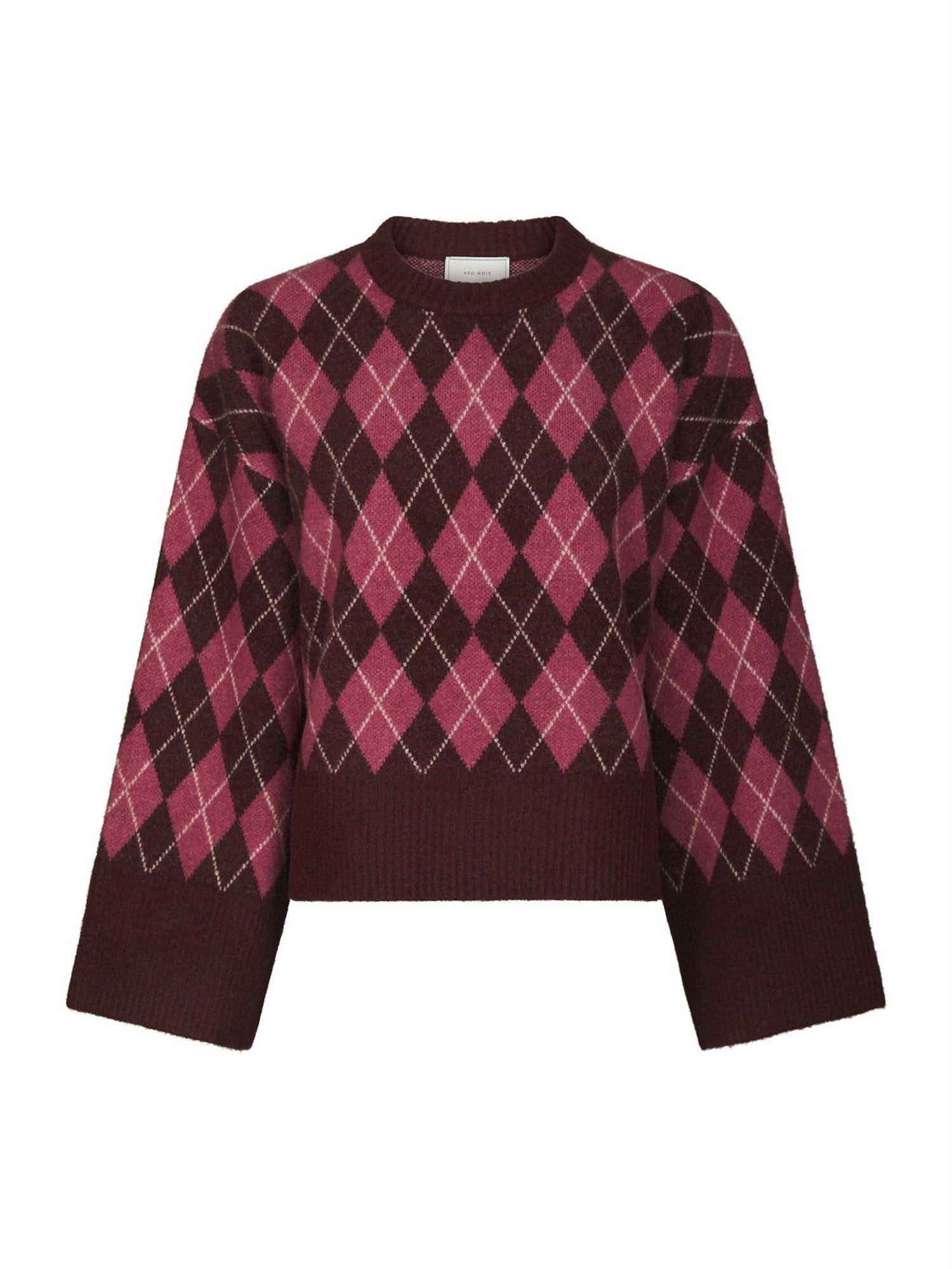 NEO NOIR Kick Check Knit Blouse