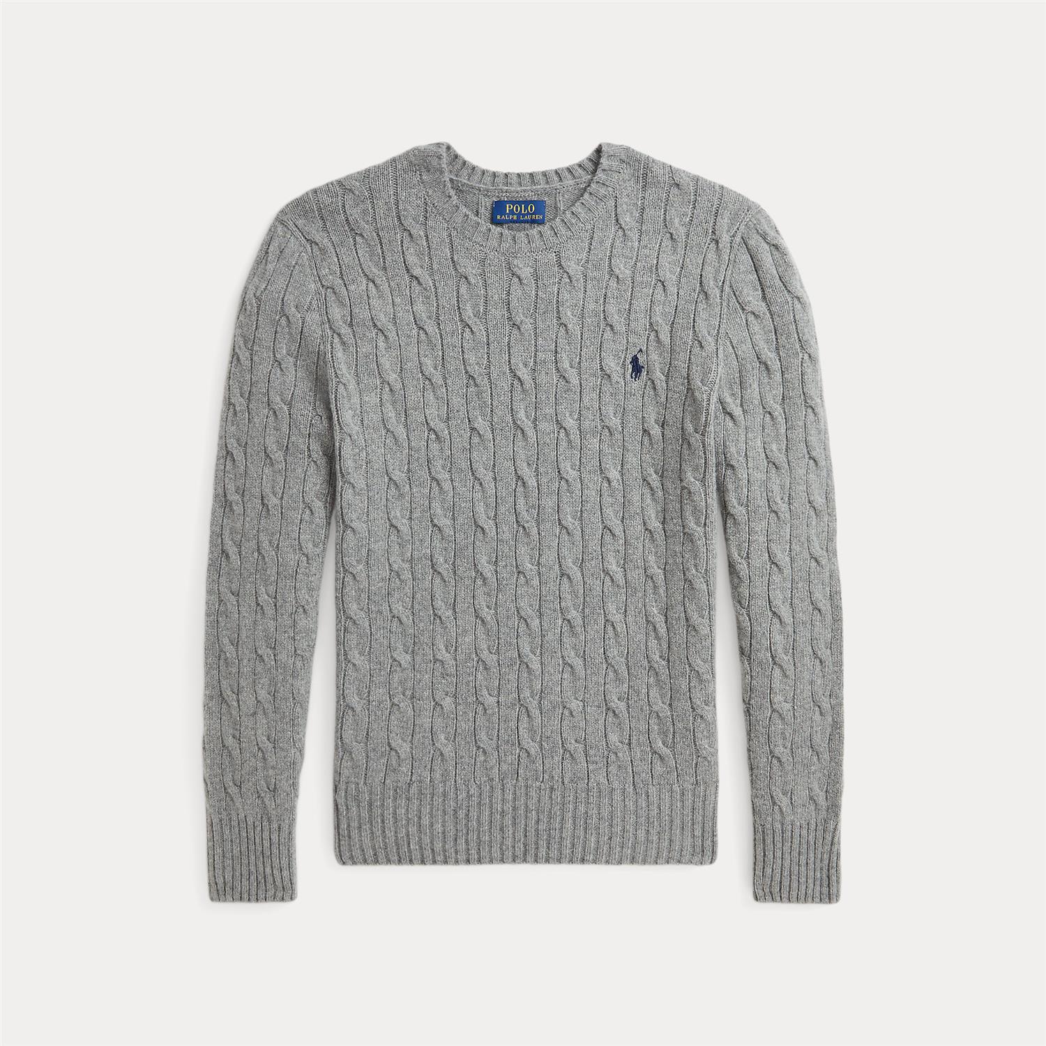 RALPH LAUREN 8-16År Kabelstrikket genser i ull og kasjmir