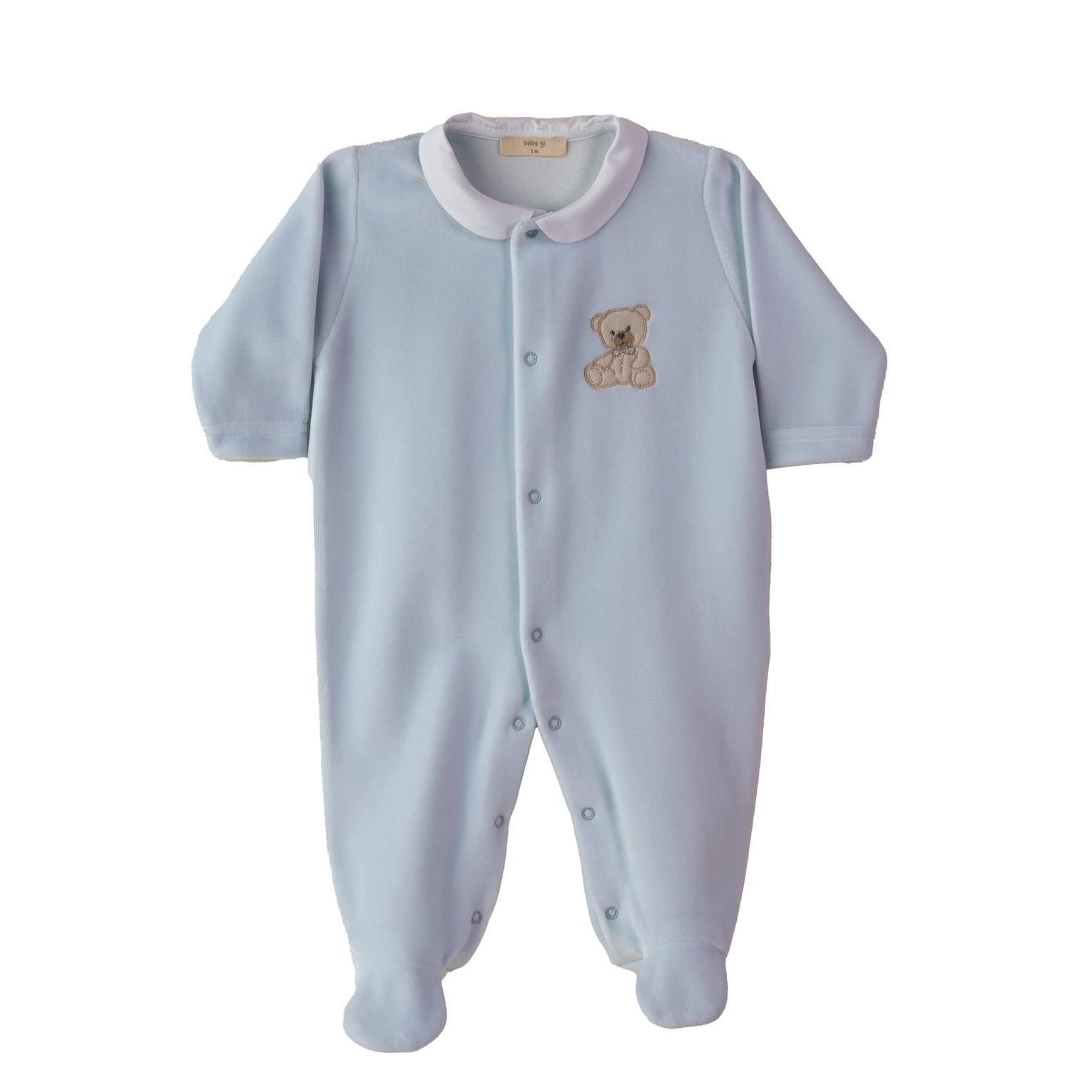 BABY GI Velourdress m/Fot,Sweet Teddy Blå