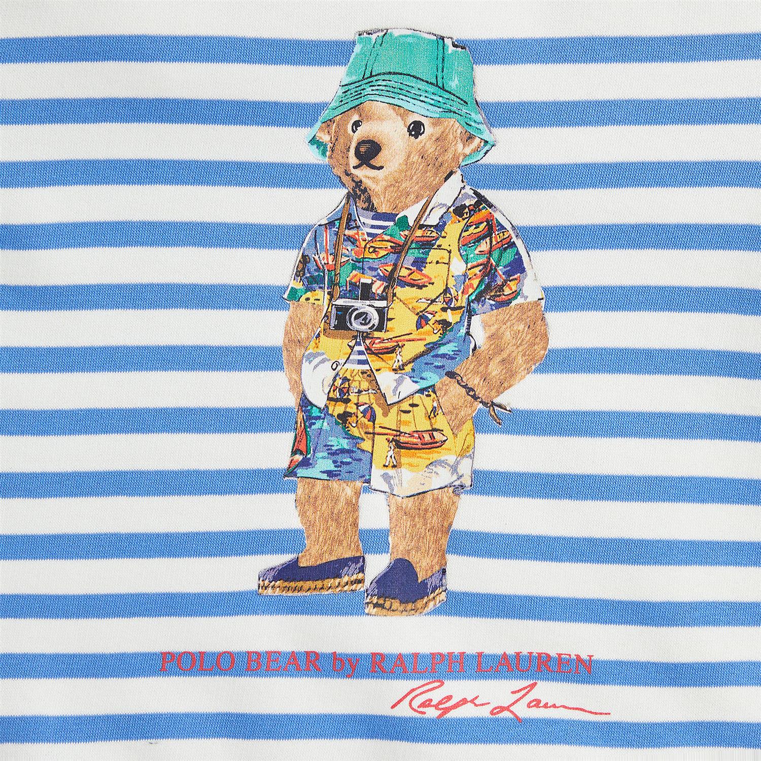 RALPH LAUREN 2-7År College genser m/ Bamse Off-White