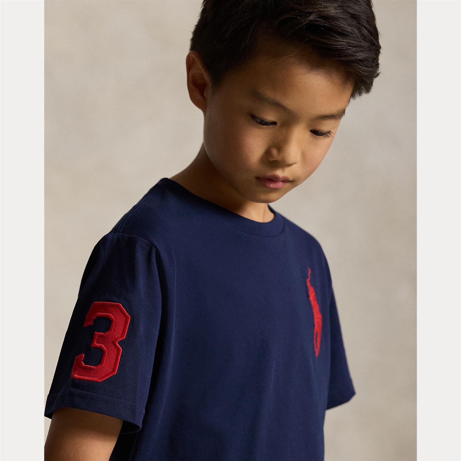 RALPH LAUREN 8-16År T-skjorte Stor Logo Mørkeblå