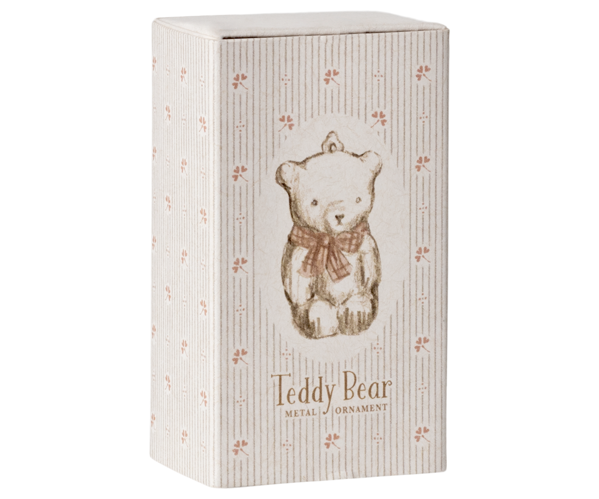 MAILEG Metal ornament,Teddy bear Offwhite/Rose