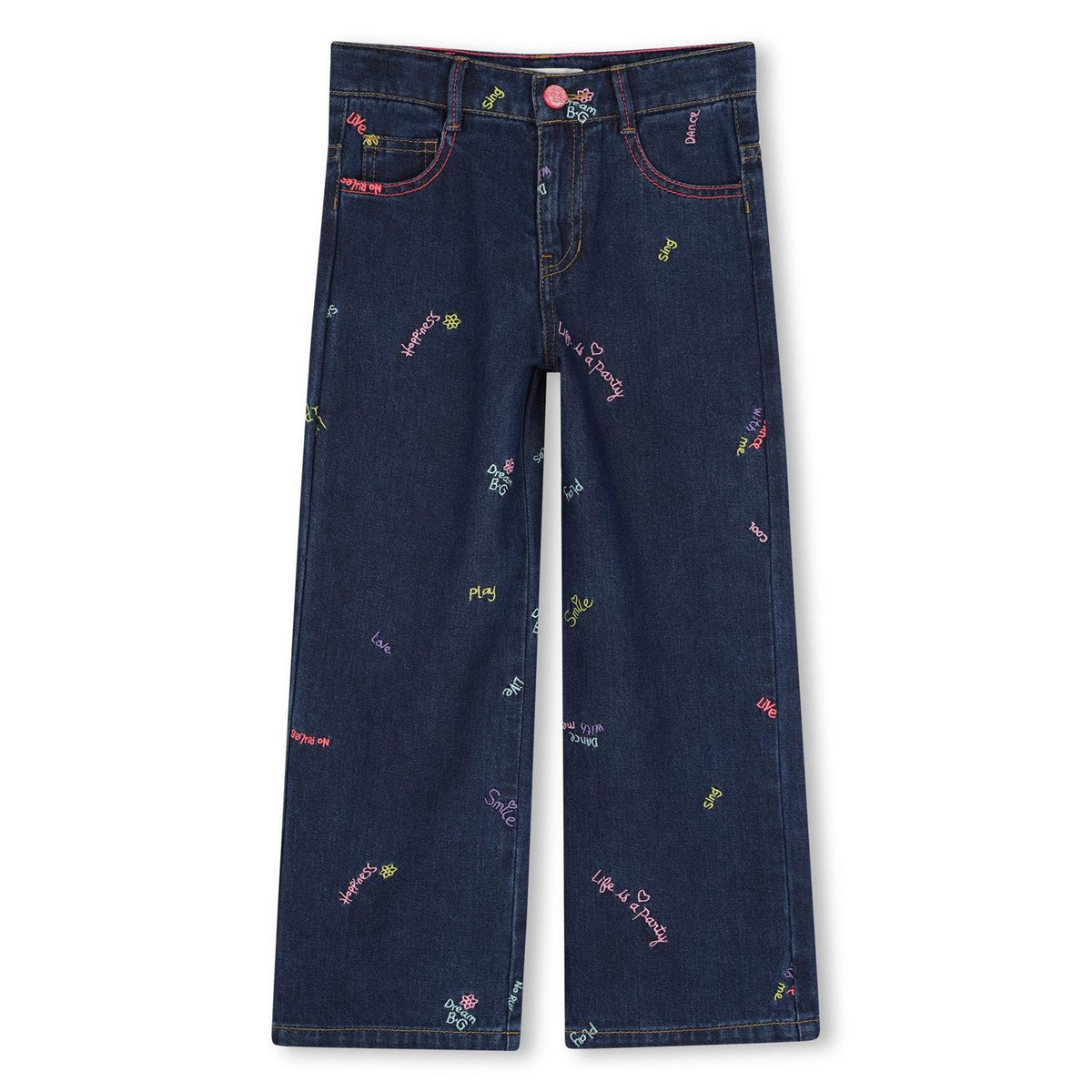 BILLIEBLUSH Jeans m/brodert skrift Denim