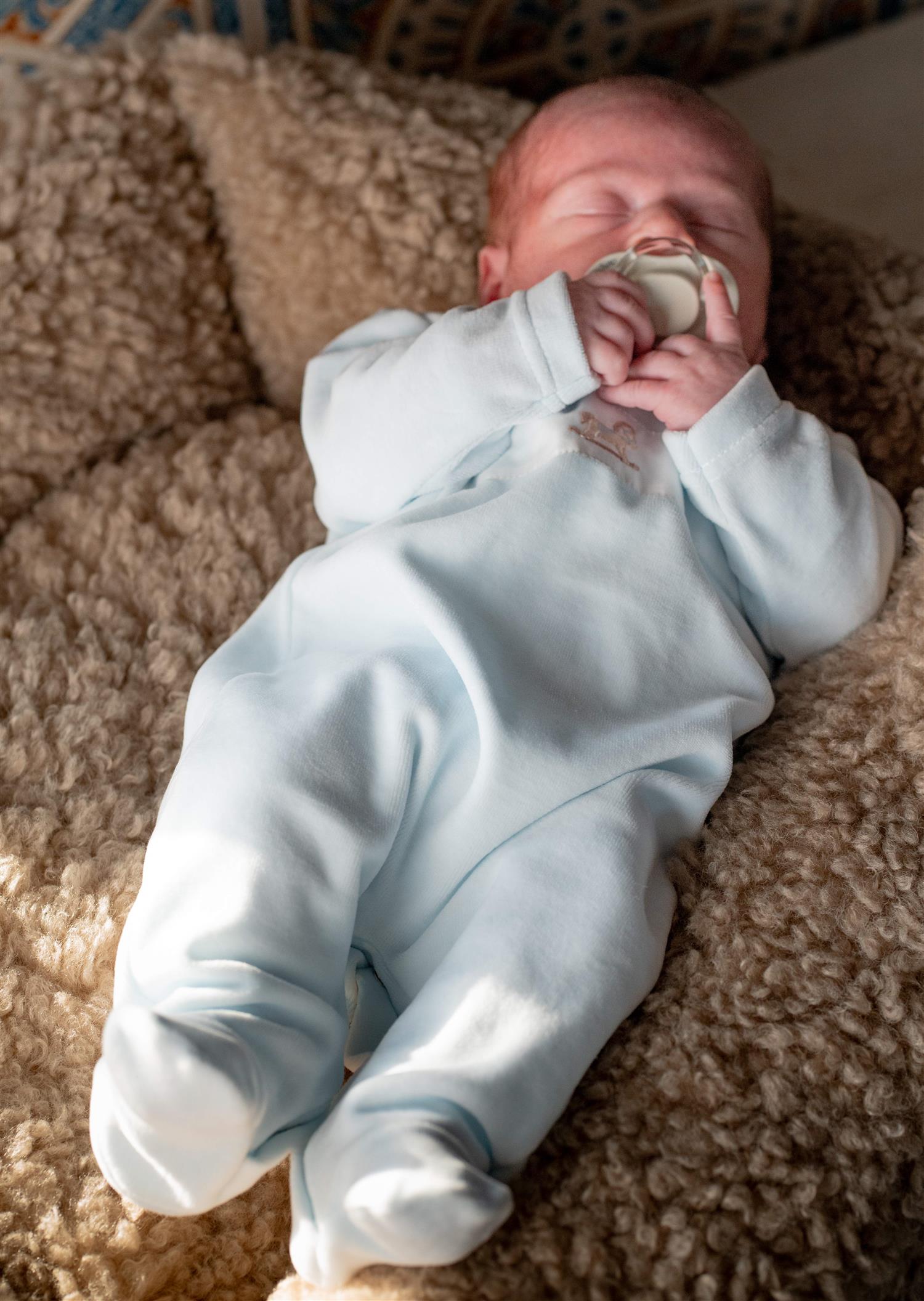 BABY GI Velourdress m/fot,Rocking Horse Lyseblå