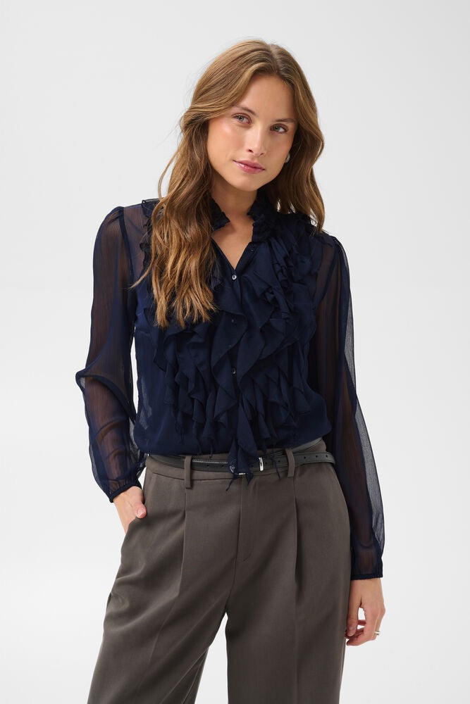 SAINT TROPEZ Lilja Crinkle LS Shirt