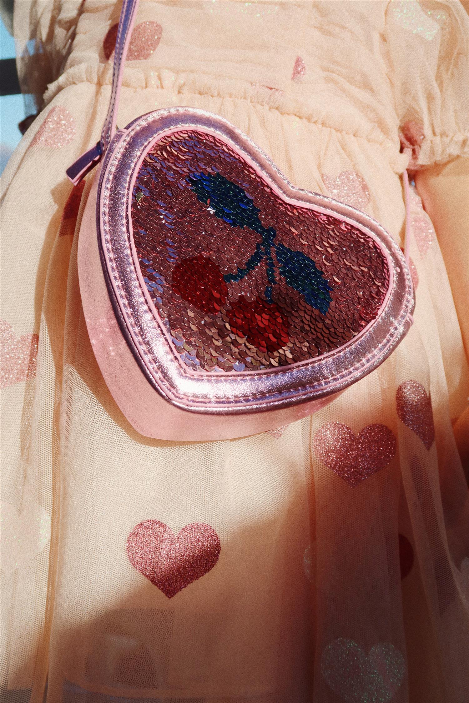 KONGES SLØJD Tut Heart Sequin Bag Rosa