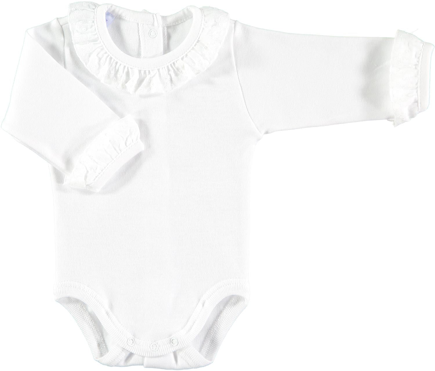 BABIDU 1191 Body m/hvit blondekrage Hvit