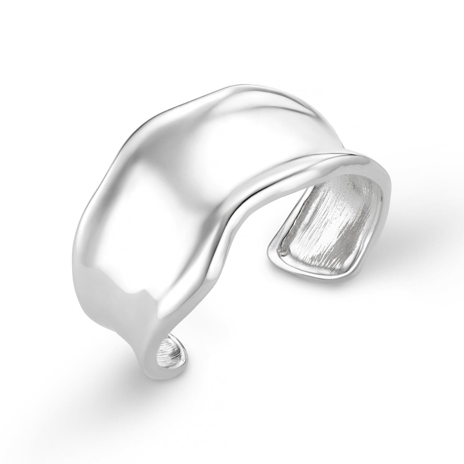 ORELIA Statement Organic Molten Metal Cuff - Silver