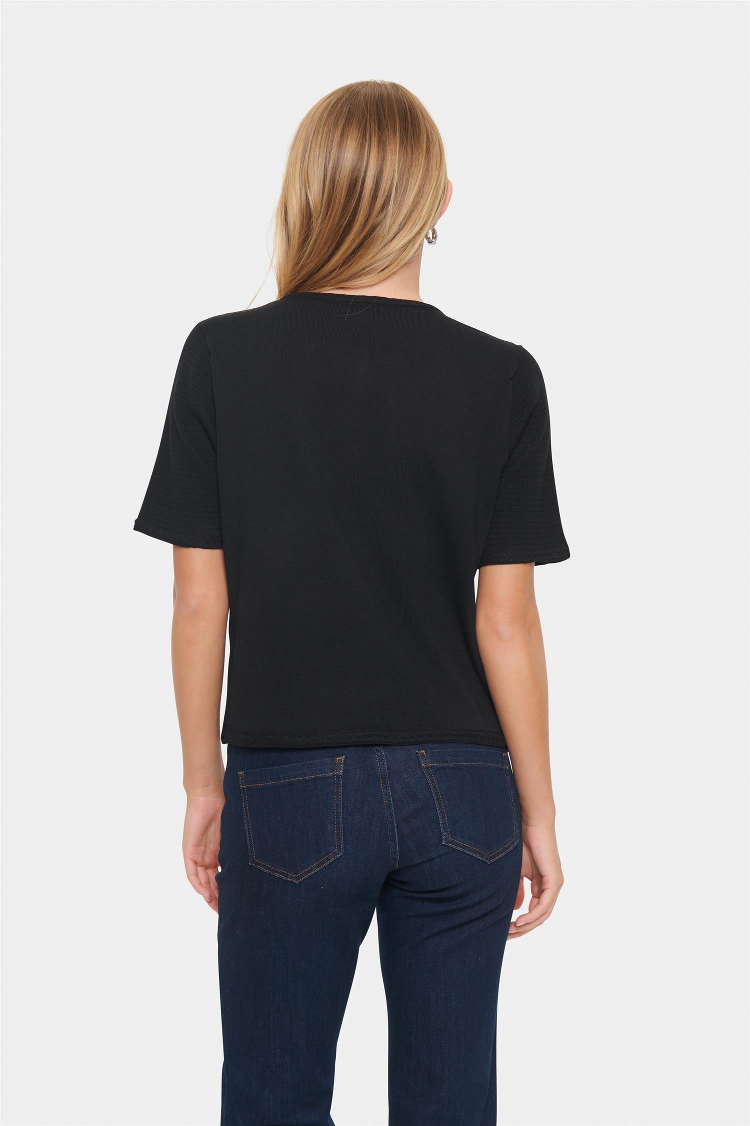 SAINT TROPEZ Lecia SS Cardigan Svart