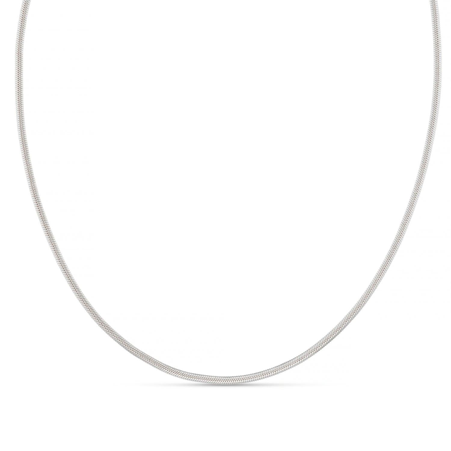 ORELIA Luxe Flat Snake Chain Necklace Silver