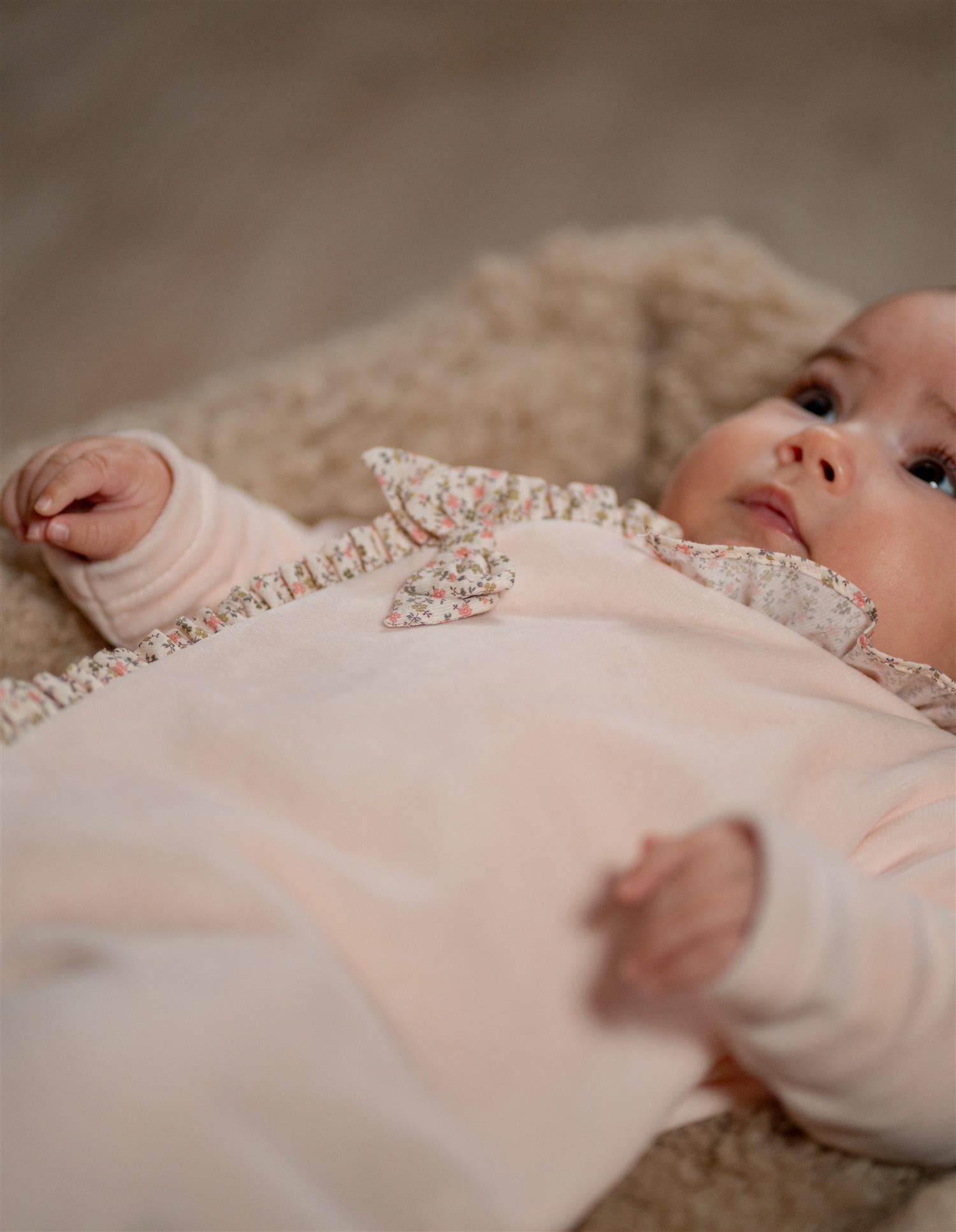 BABY GI Velourdress m/fot,Leah Peach Pink