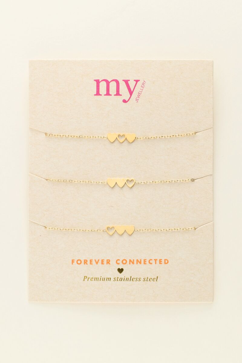 My Jewellery Bracelet set triple heart