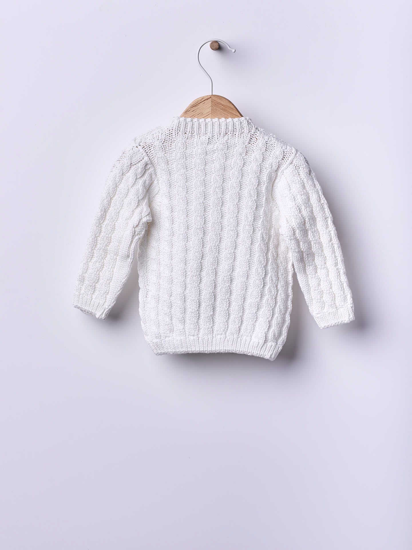 WEDOBLE Strikket genser m/fletter Hvit