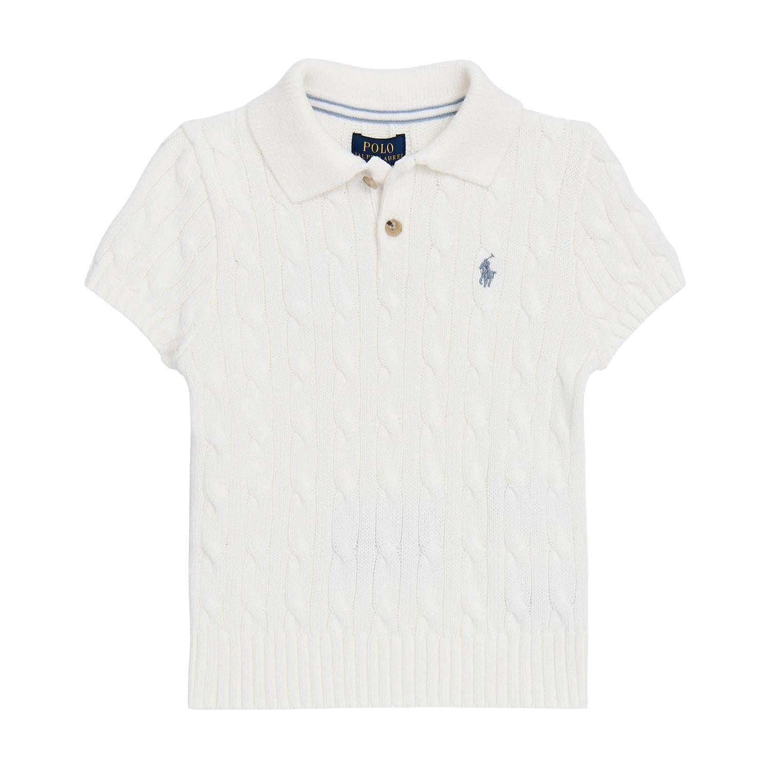 RALPH LAUREN 8-16År Strikket Pique skjorte m/fletter - Farmor Ingvarda