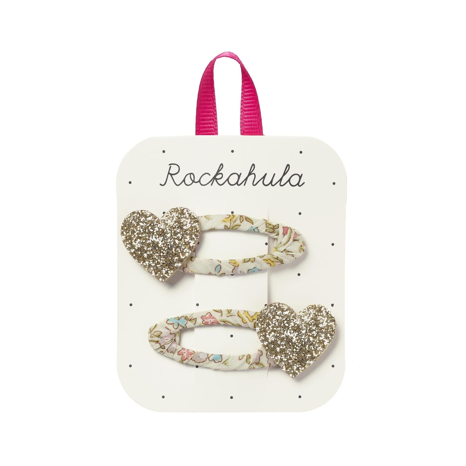ROCKAHULA Kids Petal Glitter Heart Clips - Farmor Ingvarda