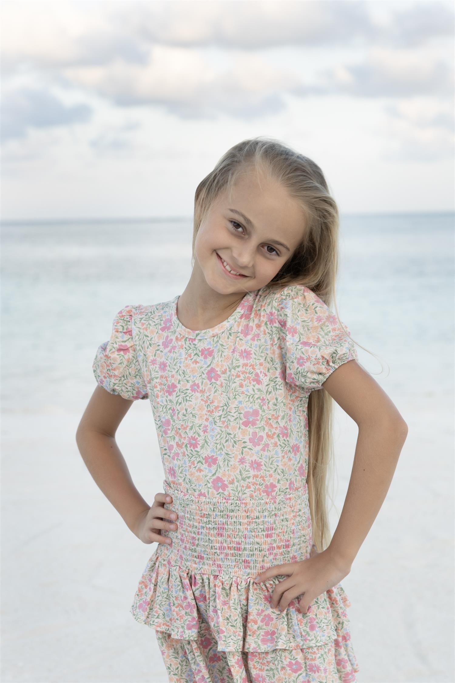 VILJE OG VE Milla skjørt,Blomstret Korall