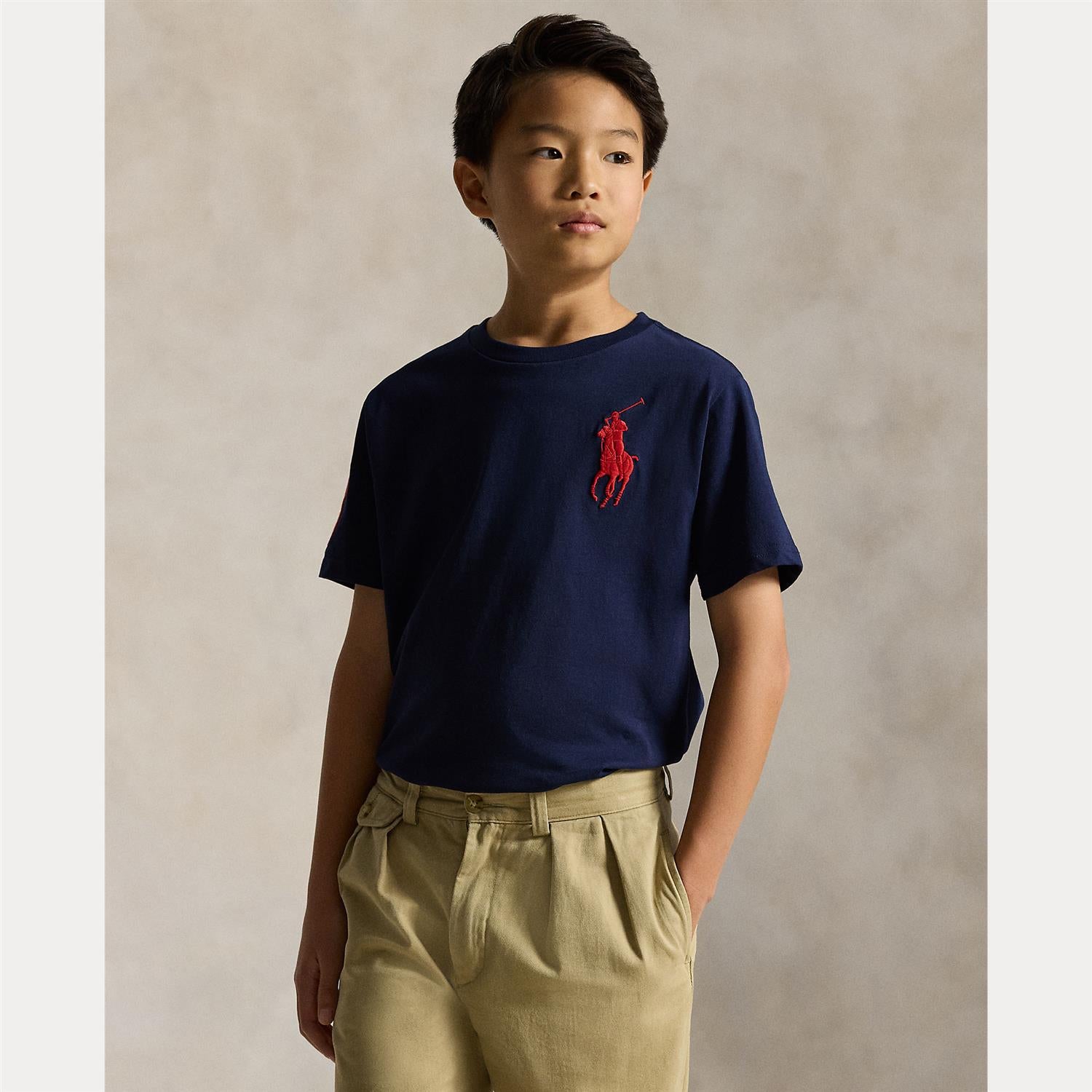 RALPH LAUREN 8-16År T-skjorte Stor Logo Mørkeblå