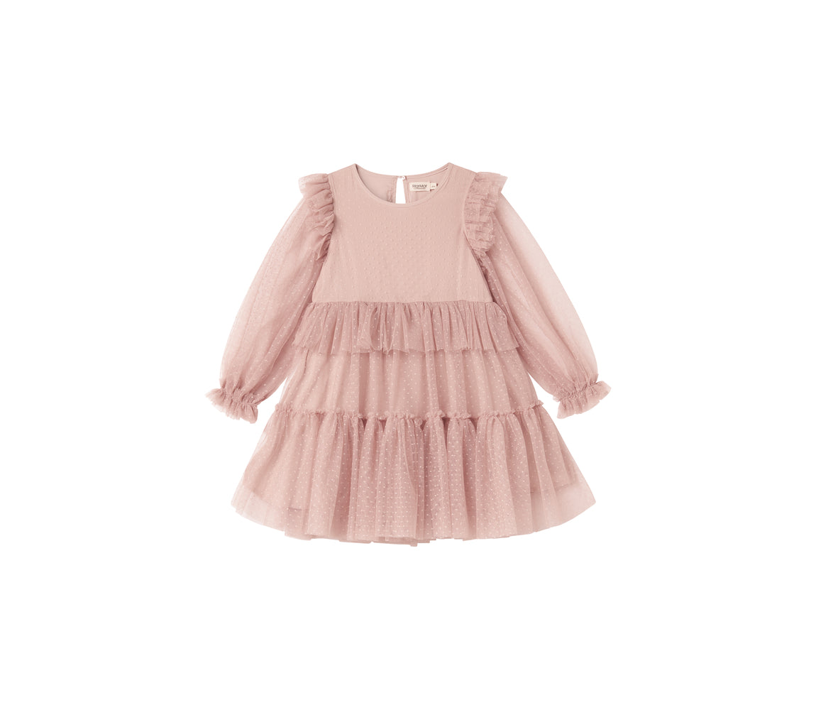 MARMAR COPENHAGEN 3-12ÅR Doth Tulle Dotty Dress Gammelrosa