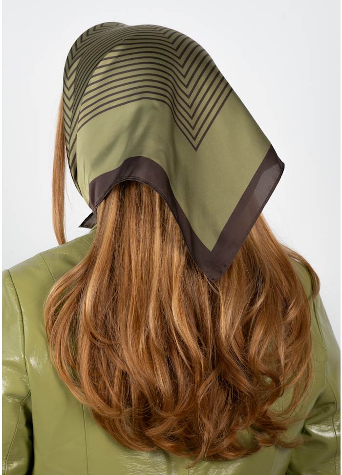 SUI AVA Classic Patterned Scarf Green/Brown