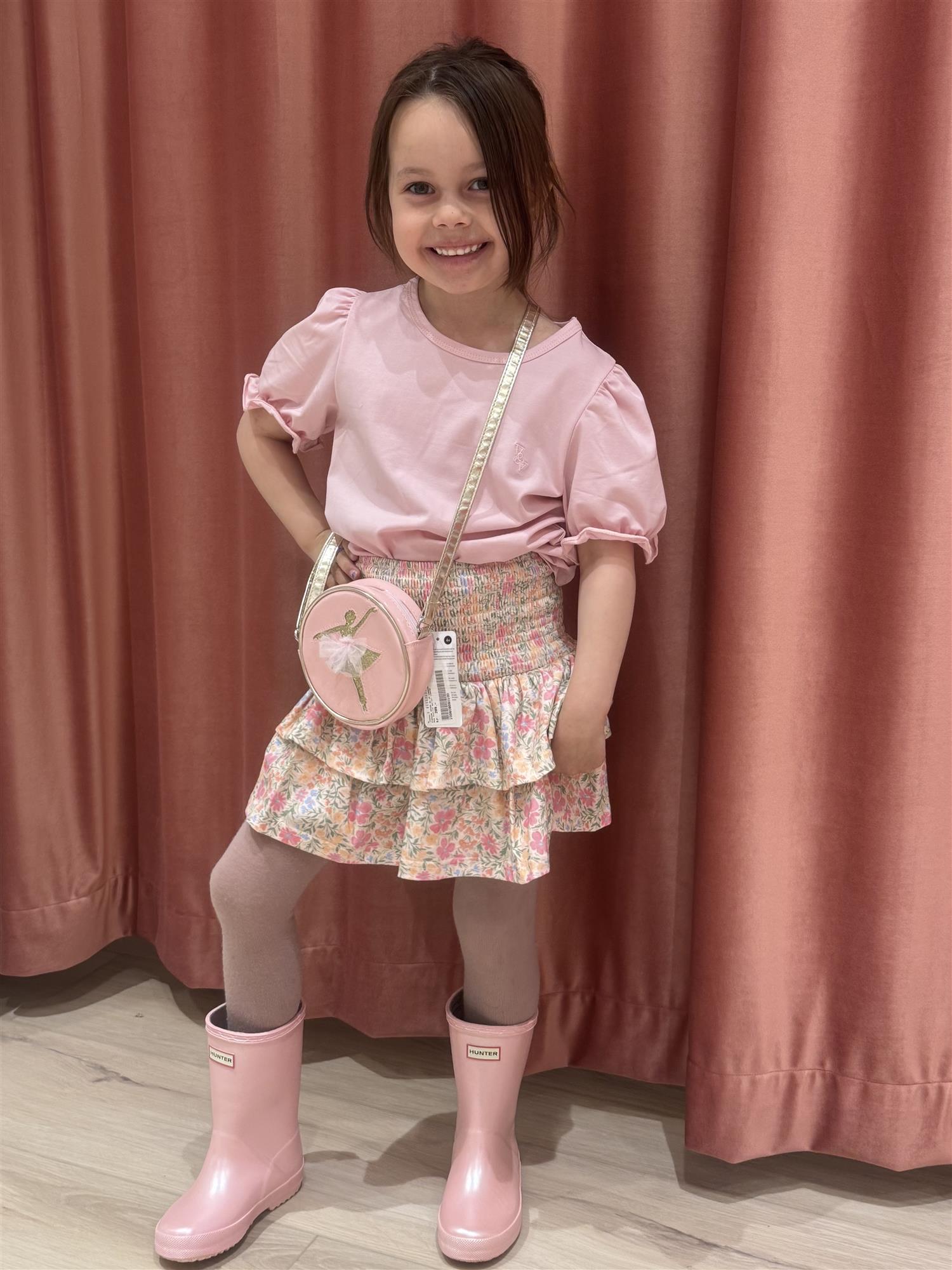 VILJE OG VE Milla skjørt,Blomstret Korall