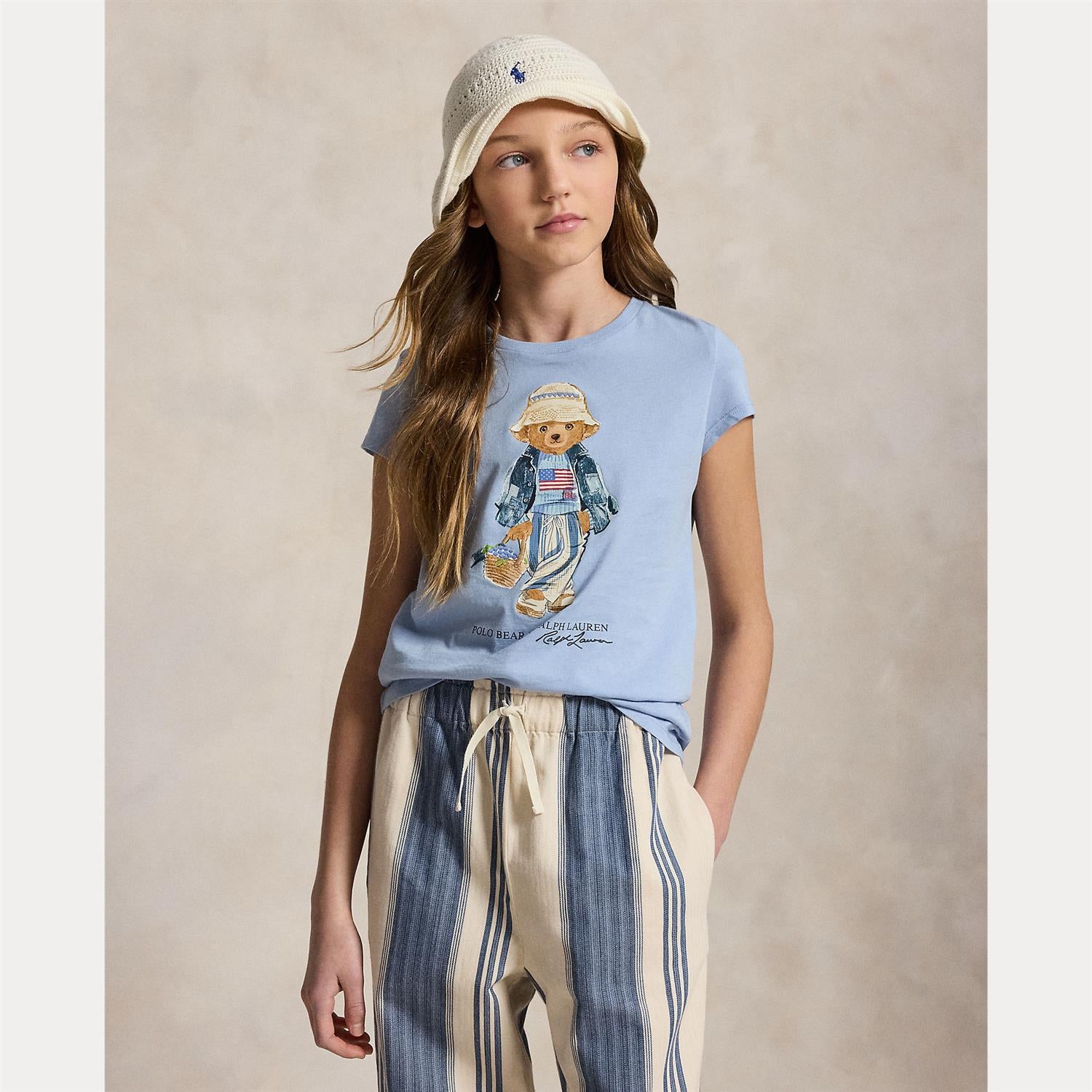 RALPH LAUREN 8-16År T-skjorte Polo Bear,Jente - Farmor Ingvarda